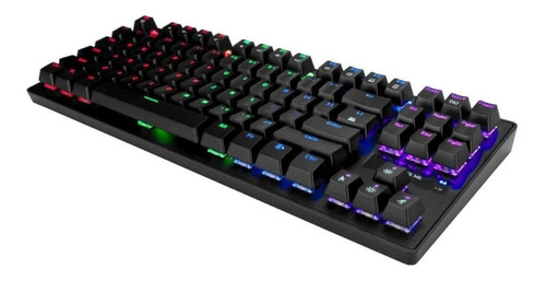 Teclado Gamer Xtrike Me Gk-979 Qwerty Inglés Us Color Negro Con Luz Rainbow