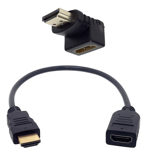 Cabo Hdmi 30 Cm 90° Pequeno Curto P/ Chromecast E Outros