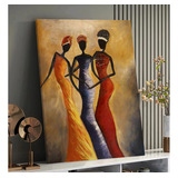 Quadro Três Africanas Tela Canvas 150x100 Borda Infinita
