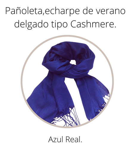 Pañoleta Echarpe De Verano Delgado Tipo Cashmere Colores 