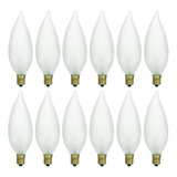 Pack De 12 Vatios 40 Cff Base Tipo Candelabro Esmerilado Lla