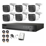 Hikvision Kit 6 Cámaras De Videovigilancia Exterior Hik5mpslq-kit(b)6ccc3 + Accesorios Y Hdd 3tb Micrófono Incorporado Alta Calidad Circuito Cerrado Cctv Hik5mpslq-kit(b) Fácil Instalación