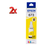 2x Tinta Epson Original L1800 L805 L1300 L850 L850 T673420 Amarelo Yellow 