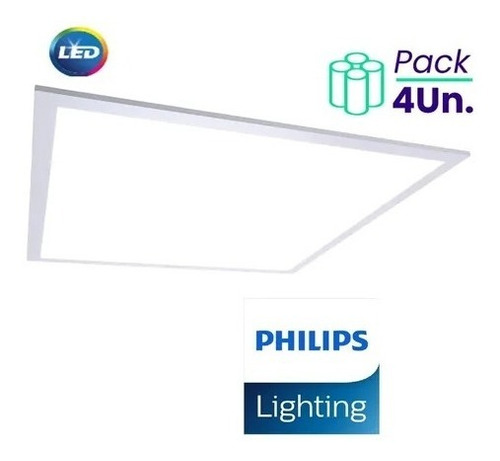 Panel Led Philips 60x60 36w 50.000hs. Multivoltaje Pack X 4 Color Blanco Frío - 6.500°k