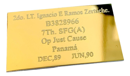 Placa Metálica Grabada 4.5 X 3 Cm Trofeos Reconocimientos