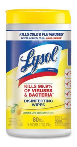 Toallitas Desinfectantes Lysol Superficies Citrus 80 