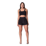 Conjunto Feminino Shorts Cargo E Cropped De Elástico Fashion