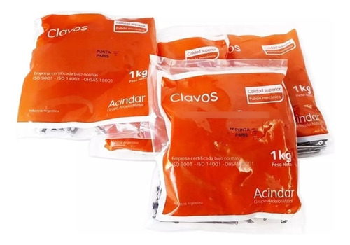 Clavos Punta Paris Acindar 2 1/2 Pulgadas Bolsa 1 Kg