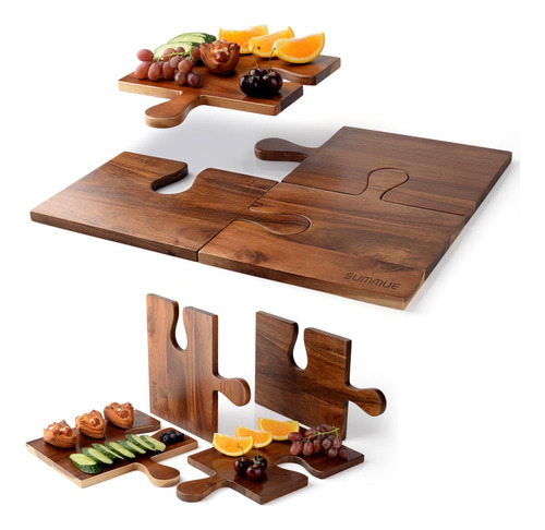 Summue Juego De 4 Tablas De Cortar De Madera Para Cocina, 19