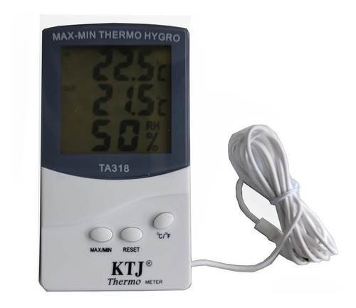 Termohigrometro Digital  Termometro Reloj Sonda Ta318