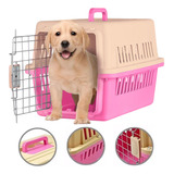 Pet King Pk3019 Transportadora Xchica Para Mascota Perro Gato Kennel Color Rosa 48x32x32 Cm 