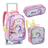 Conjuntos Mochila De Rodinhas Infantil Linda Estampa Kt13915