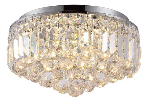 Luminária Plafon Sobrepor Cristal Redondo 40cm 5xg9 Bella