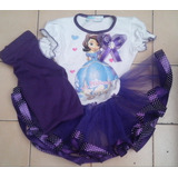 Vestido Niña Tutu Princesa Sofia Rosado Y Morado