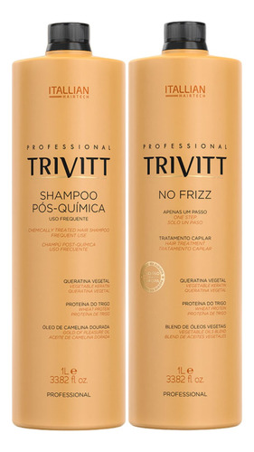 Kit Progressiva Trivitt Liss Itallian Color Shampoo 1l