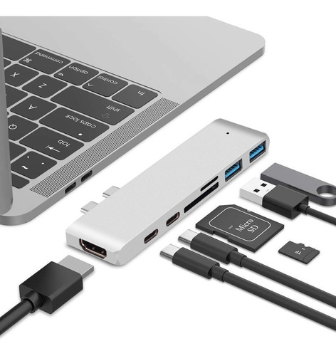 3 C Hub Com Hub Usb 3.0 Pd Tf Slot Leitor Sd