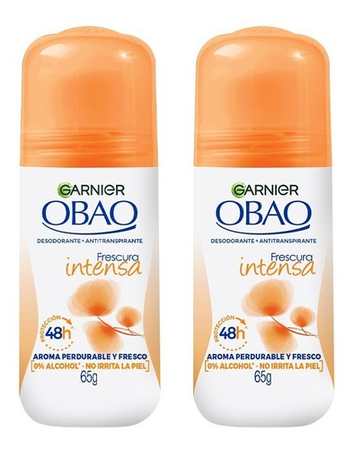 Obao Frescura Intensa Desodorante Para Mujer 65 Gr, 2 Pack Fragancia Sin Fragancia