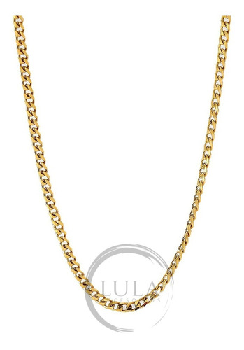 Collar Cadena Hombre Acero Quirurgico Dorado Eslabon 0.5cm