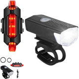 Kit Farol Bike Frontal E Pisca Led Traseiro Prova D'água Usb