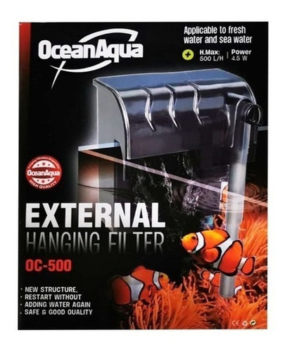 Filtro De Cascada Ocean Aqua Oc-500 Para Acuarios Hasta 120l
