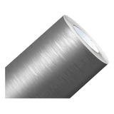 Adesivo Envelopamento Aço Escovado Prata Geladeira 2m X 1m