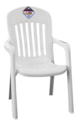 Sillon Plastico Con Apoyabrazos Reforzado Futura- Colombraro Color Blanco 5399x1bl