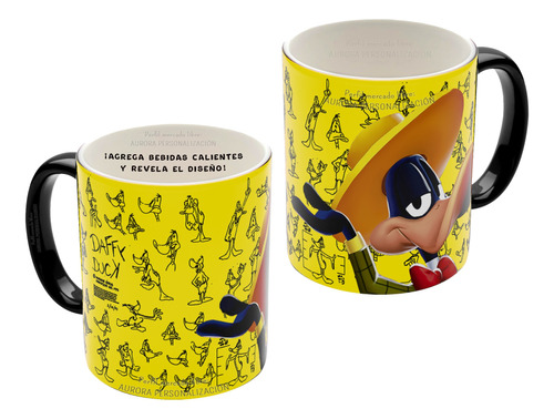 Mug Mágico Looney Tunes Pato Lucas Taza Termica Pocillo