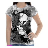 Camisa Camiseta D  Feminina Caveira Osso Esqueleto 19