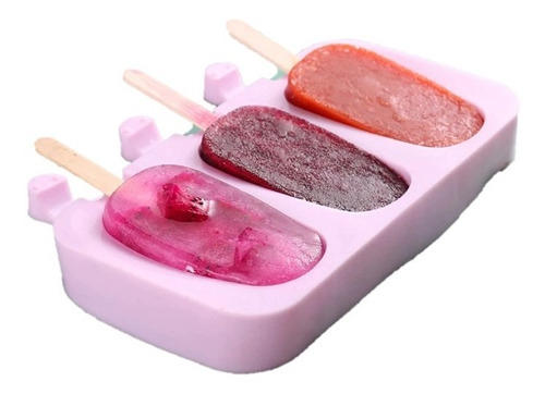 Molde Silicona Paleta Icepop Popsicle Lisa X 3
