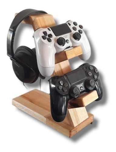 Soporte Base Gamer Para Dos Josticks Y Auriculares