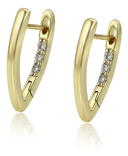 Aretes Oro 14k Lam Zirconia Blanca Mujer Colgante Calidad 