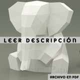 Papercraft Plantilla Elefante 