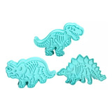 Kit 3 Moldes Dinosaurios Para Galletas Fósiles De Plastificó