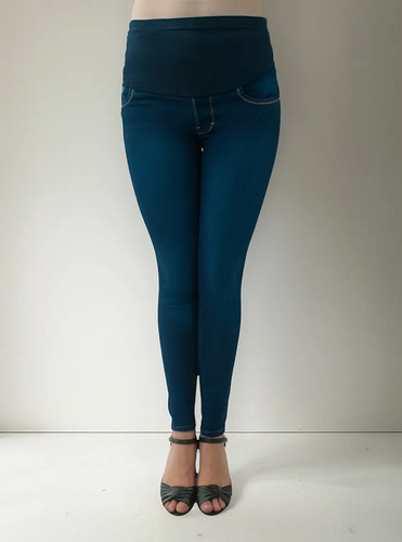 Pantalon Maternidad Mezclilla Doble Strech C/ajustador 3000j