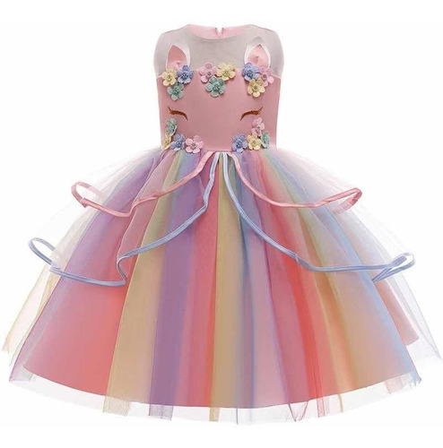 Vestido Ropa Para Niña De Unicornio P/ Fiestas Cumpleaños