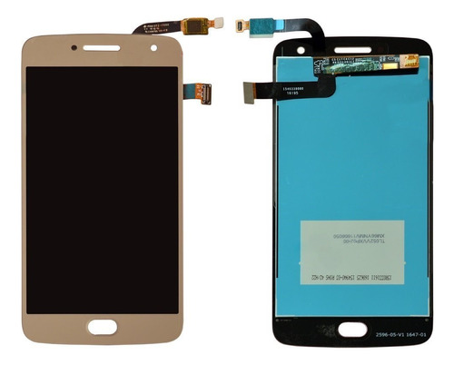 Tela Display Lcd Touch Para Moto G5 Plus Dourado + Película