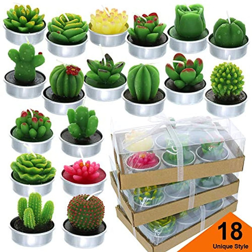 Agg -  18 Velas De Cactus Aromáticas Sin Humo