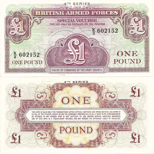 Cédula Inglaterra 1 Pound 1948 Militar Pós 2ª Guerra Mundial