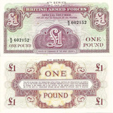 Cédula Inglaterra 1 Pound 1948 Militar Pós 2ª Guerra Mundial