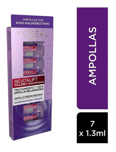 Ampollas L'oréal Paris Revitalift Ácido Hialurónico X 7 Uni Tipo De Piel Todo Tipo De Piel