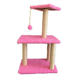 Arranhador Para Gatos 3 Bases Com Bolinha Ld Pet Cor Rosa