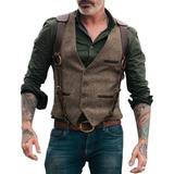 Tweed Hombre Traje Victoriano Steampunk Cosplay Chalecos