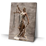 Quadro Deusa Justiça Balança Estátua Advocacia 80x120 Sala