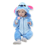 Pijama Disfraz Stitch Para Niñas Y Niños Polar De Invierno 