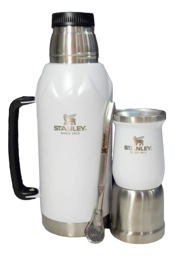 Set Kit Termo Grabado Stanley 1.2l + Mate 180ml Y Bombilla