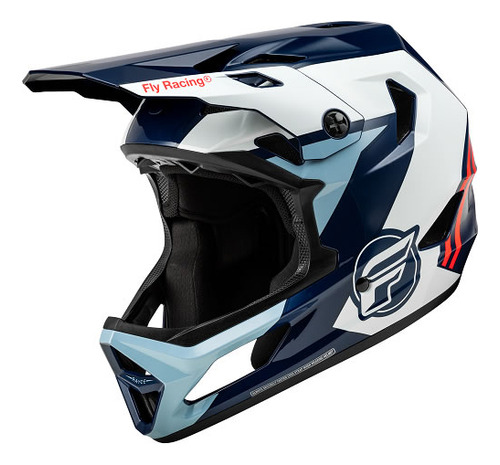 Casco Deportivo Fly Rayce Rojo Azul Blanco 