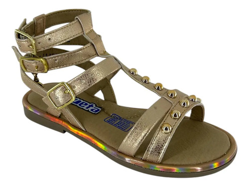 Sandalia Coqueta Huarache Dorado Cintas 112512v (18-24)