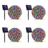 Pack 4 Luces Solar Guirnalda Navidad 300 Led 30 Metros