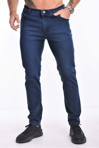 Pantalón Jeans Semi Chupín Azul Talle Especial Premium 