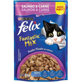 Felix Fantastic Sachê Gatos, Salmão E Carne 85g
